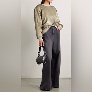 NWT The Frankie Shop Metz bronze sequined jersey pullover sweatshirt sz small